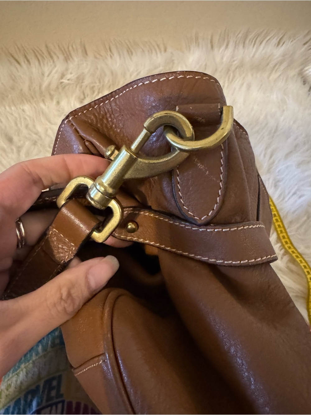 Mulberry Brown Leather Satchel with Gold Hardware - Picture 13 of 13